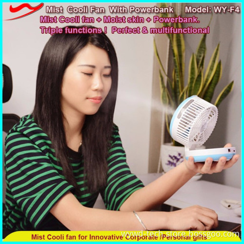Fashional Mini Mist cooli fan / cooling and moist air with powerbank multi-functional mist fan